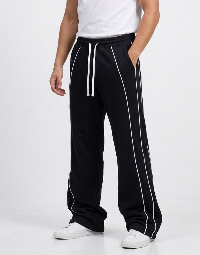 KARIBU SWEATPANTS - BLACK / WHITE STRIPES