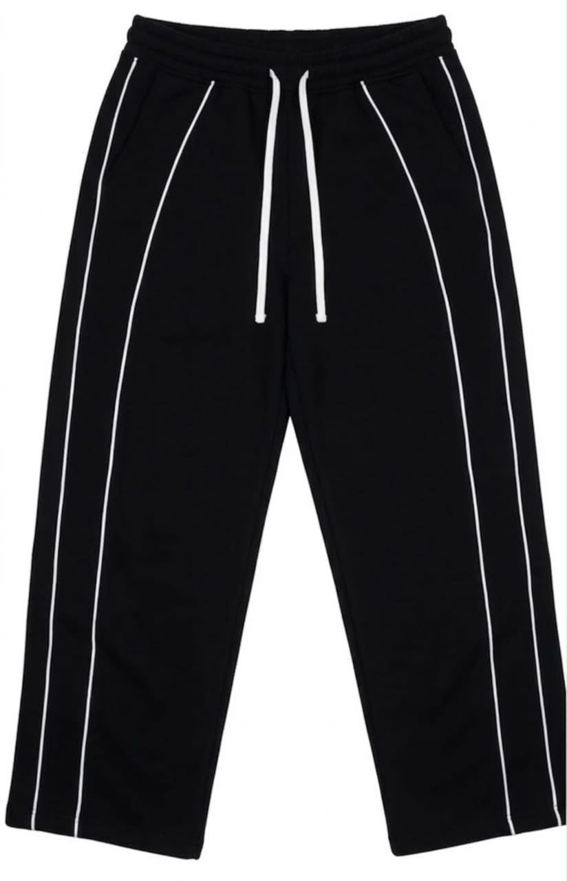 KARIBU SWEATPANTS - BLACK / WHITE STRIPES